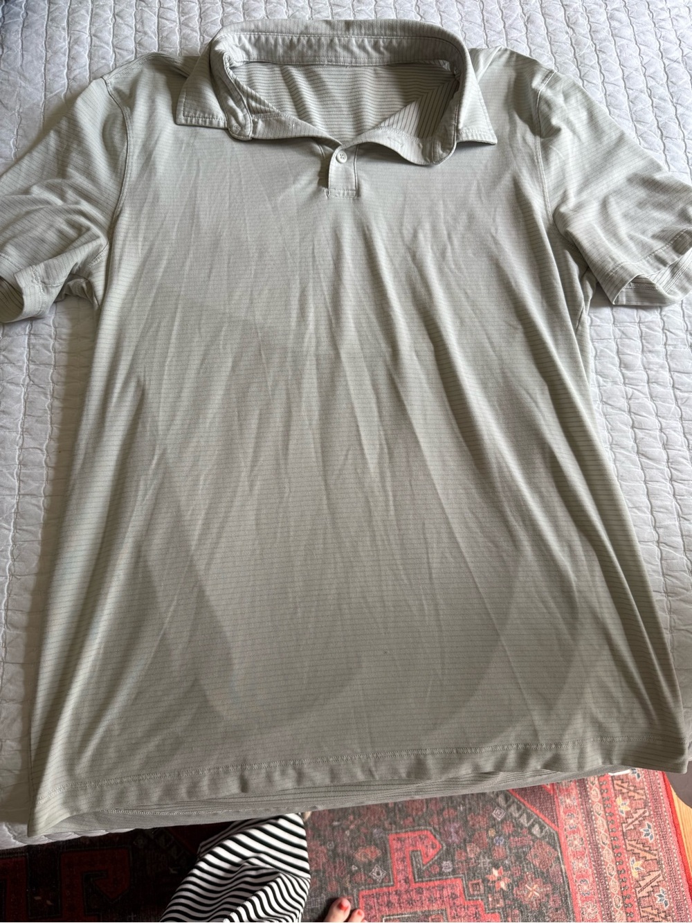 Lululemon Shirt Adult Large Gray Tech Polo Short Sleeve Button Logo Mens L
